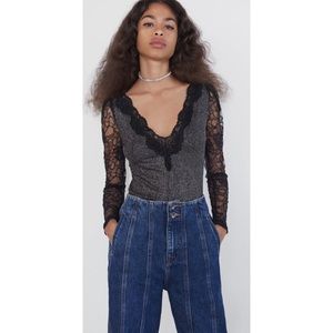 ZARA sparkly lace bodysuit